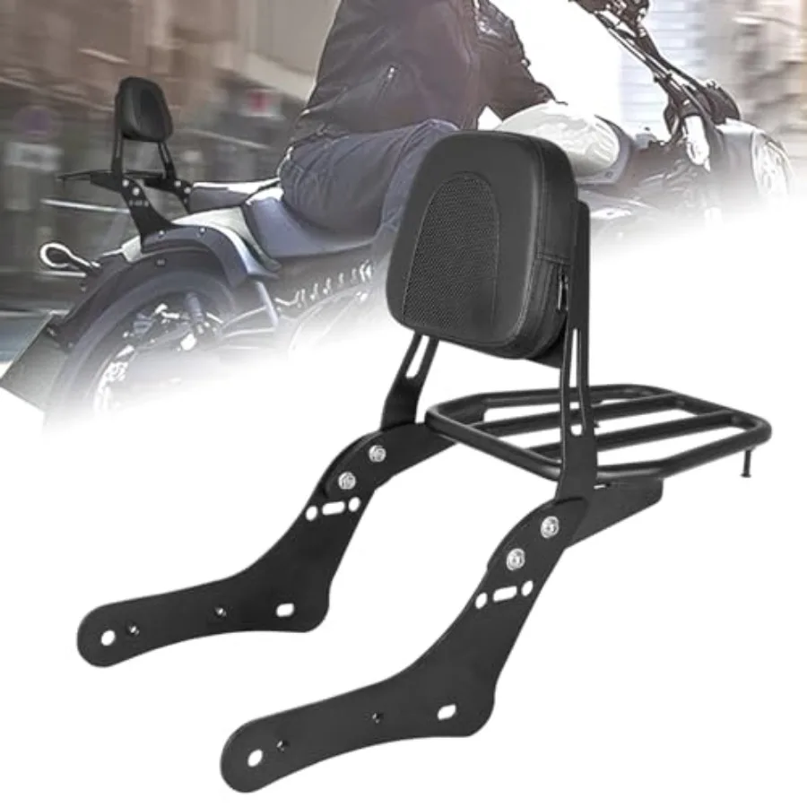 

Detachable Rear Passenger Backrest Sissy Bar With Luggage Rack And Backrest Pad Compatible With For 2015 2016 2017 2018 2019 20