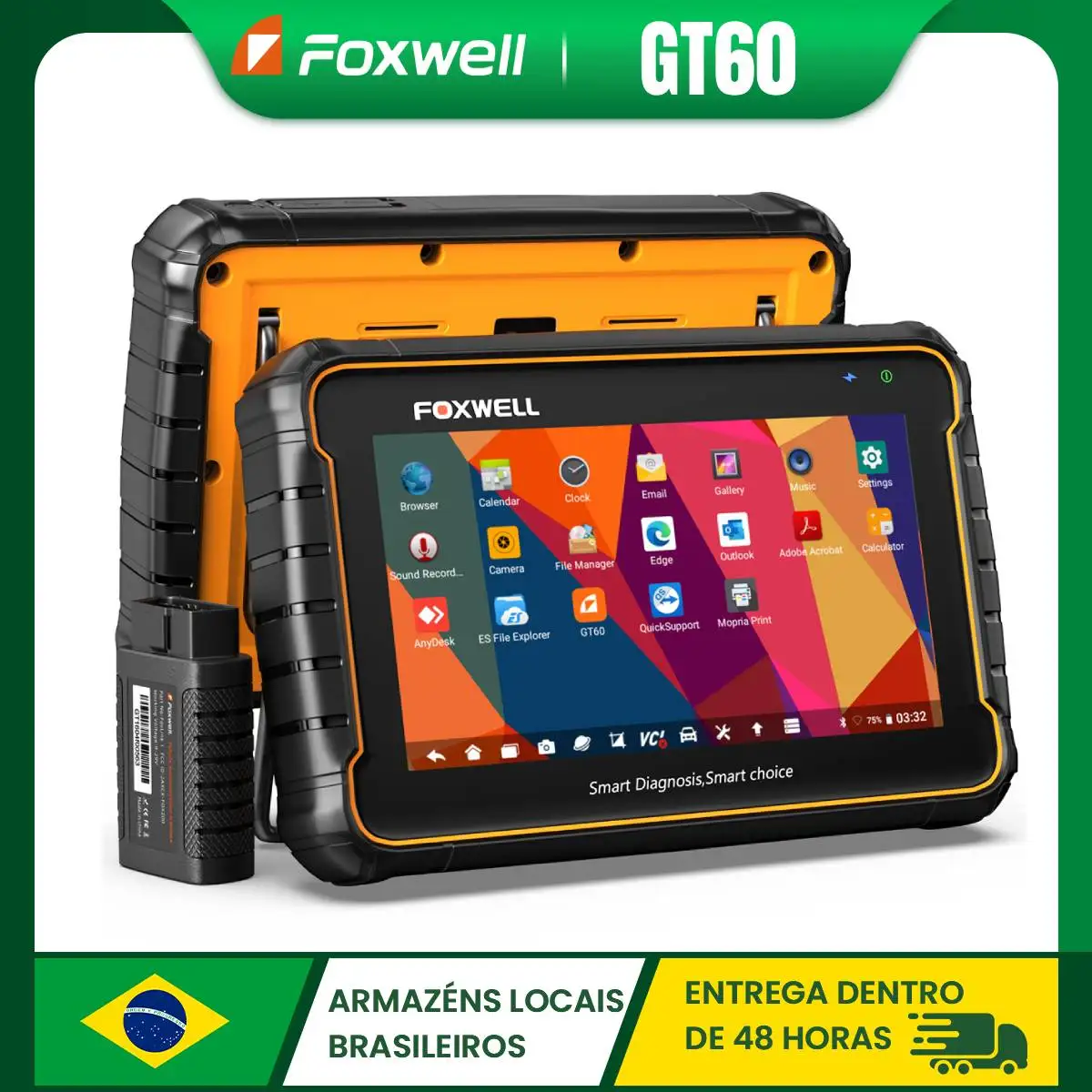 

FOXWELL GT60 OBD2 Bluetooth Automotivo сканер все системы 24, сброс двунаправленного управления, профессиональный OBD 2 автомобильный сканер