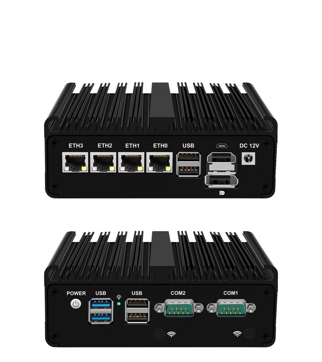 Intel N150 N100 Mini PC industriale RS232 COM 4Lan Firewall senza ventola Pfsense PC 8 GB RAM 128 GB SSD Mini computer domestico Box 4G SIM