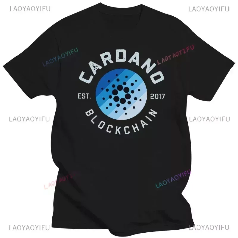 Men's Cardano T Shirt Short Sleeve Tshirt Unique T-shirt Leisure ADA Cryptocurrency Crypto Currency Blockchain Tee Tops