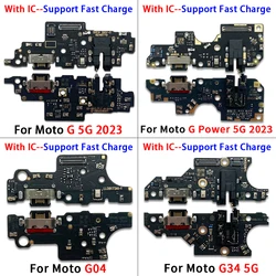 USB Micro Charger Charging Port Dock Connector Board Flex Cable For Moto G04 G24 Power G34 5G G54 G64 5G G84 5G G Power 5G 2023