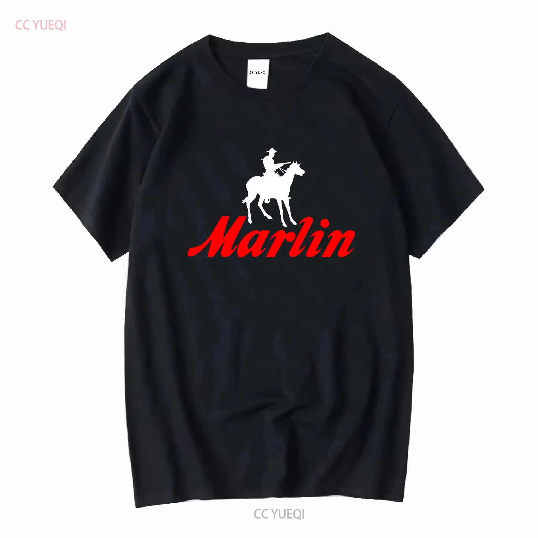 Marlin Gunmaker Logo pistolas armas de fuego rifles camiseta azul marino para hombre S 5XL manga larga vintage lavado transpirable cómodo