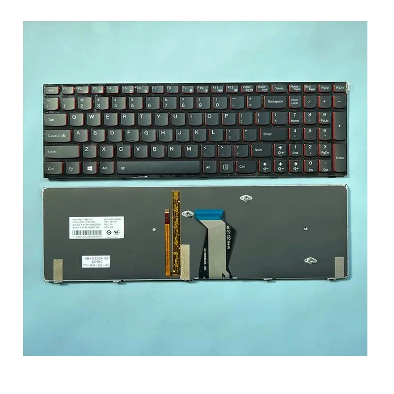 Teclado retroiluminado para ordenador portátil con diseño XIN-Russian-US para Lenovo IdeaPad Y500 Y500n Y510 Y510P Y590 Y590N con retroiluminación