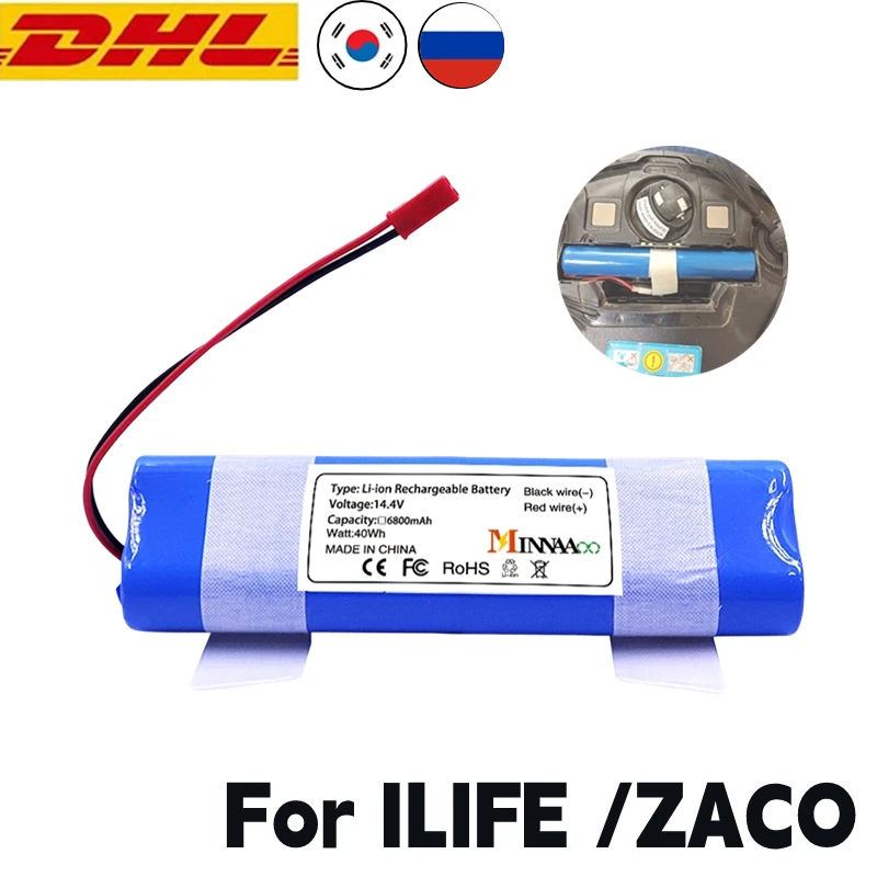 

Сменный литий-ионный аккумулятор для Ilife Zaco V3s V5s V8s DF45 DF43 V3 X3 V50 V55 V5Lpro 14,4 В 12800 мАч