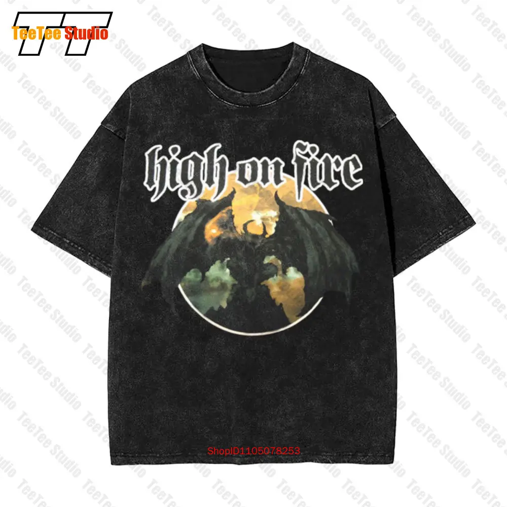 High On Fire 2-Sided Blood I Bleedindeed Gargoyle Vintage Oversized T-Shirt 4UBZ