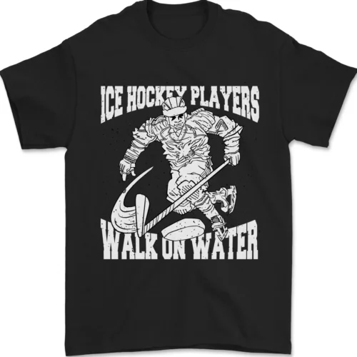 Ice Hockey Players Walk On Water Mens T-Shirt 100% Cotton