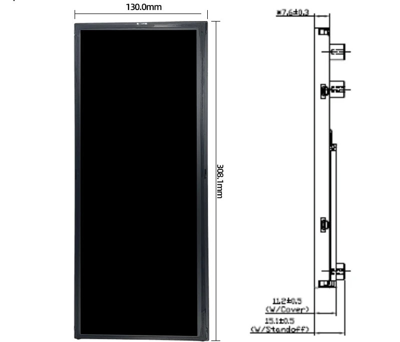 12.3 inch 1920 * 720 color horizontal screen display high definition high brightness wide temperature car central control screen