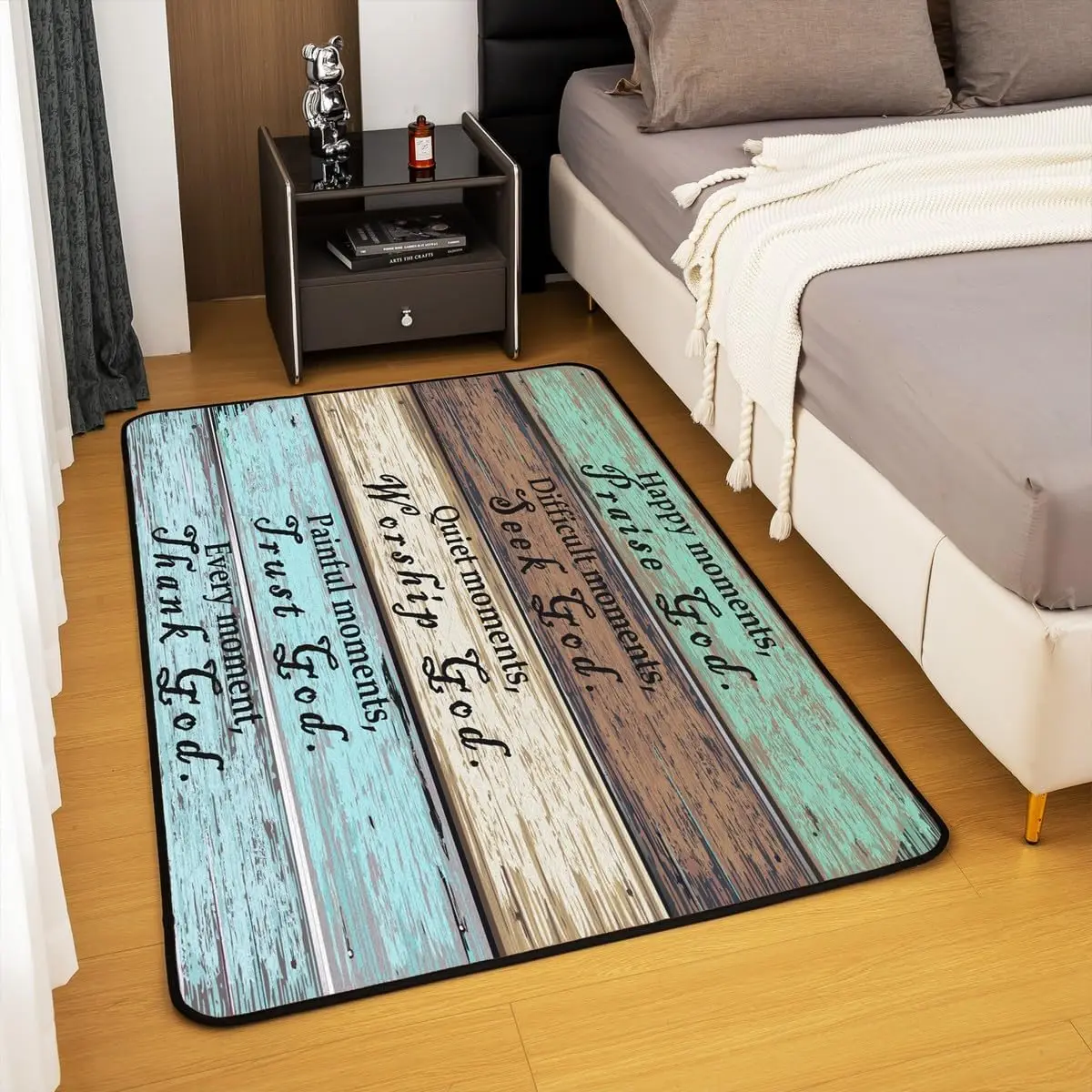 

Inspirational Healing Area Rug for Living Room and Bedroom, Washable Non-Slip Prayer Floor Carpet, Entryway Home Decor Mat