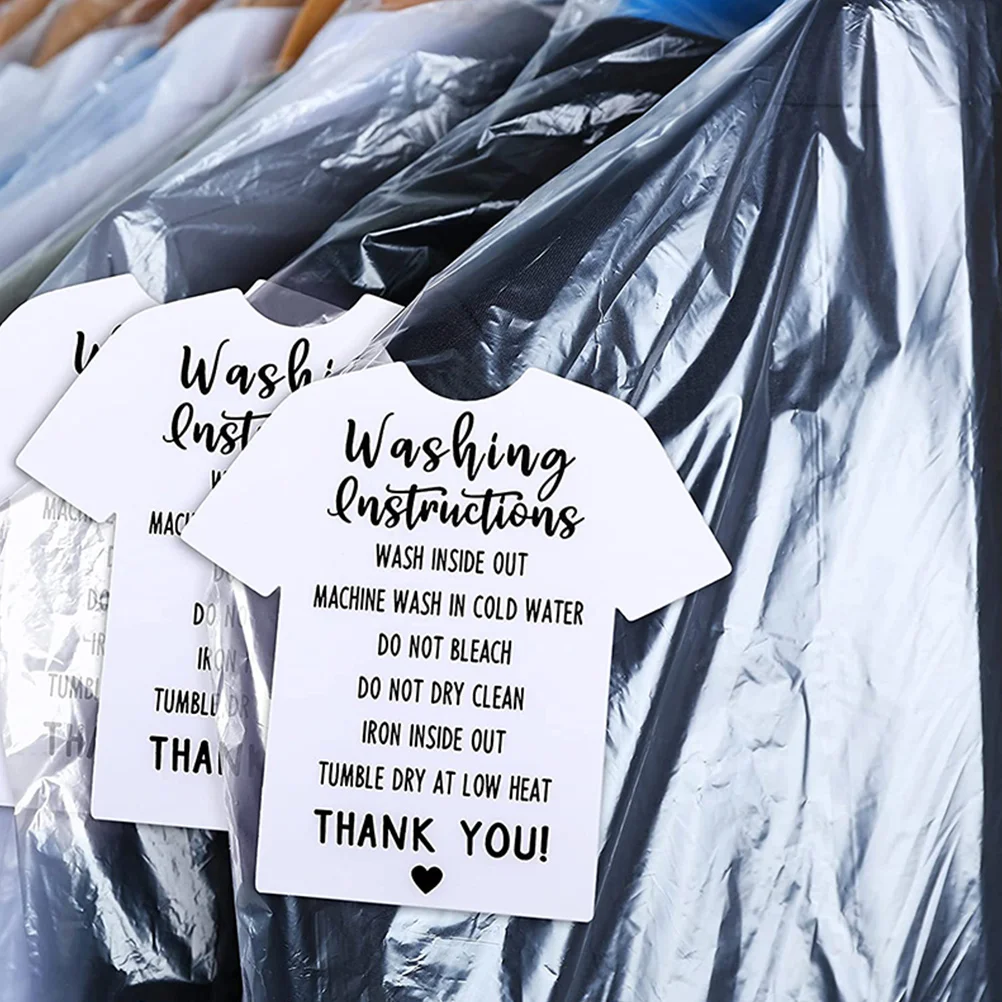 

Custom Washing Cards Paper Small Size Packaging Supplies Guide Clothing Cleaning Guide Tags Labels