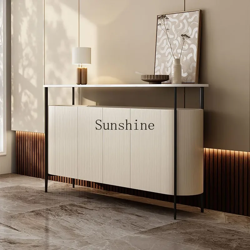 

Italian minimalist rock slab dining side cabinet minimalist entrance cabinet