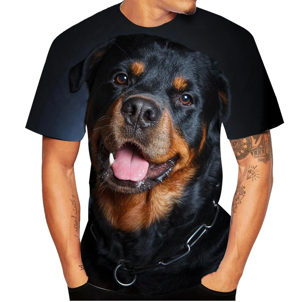 German Shepherd Dog Rottweiler T-Shirts Animal 3D Printed Streetwear Men Women Fashion Oversized T Shirt Kids Tees Tops Clothing