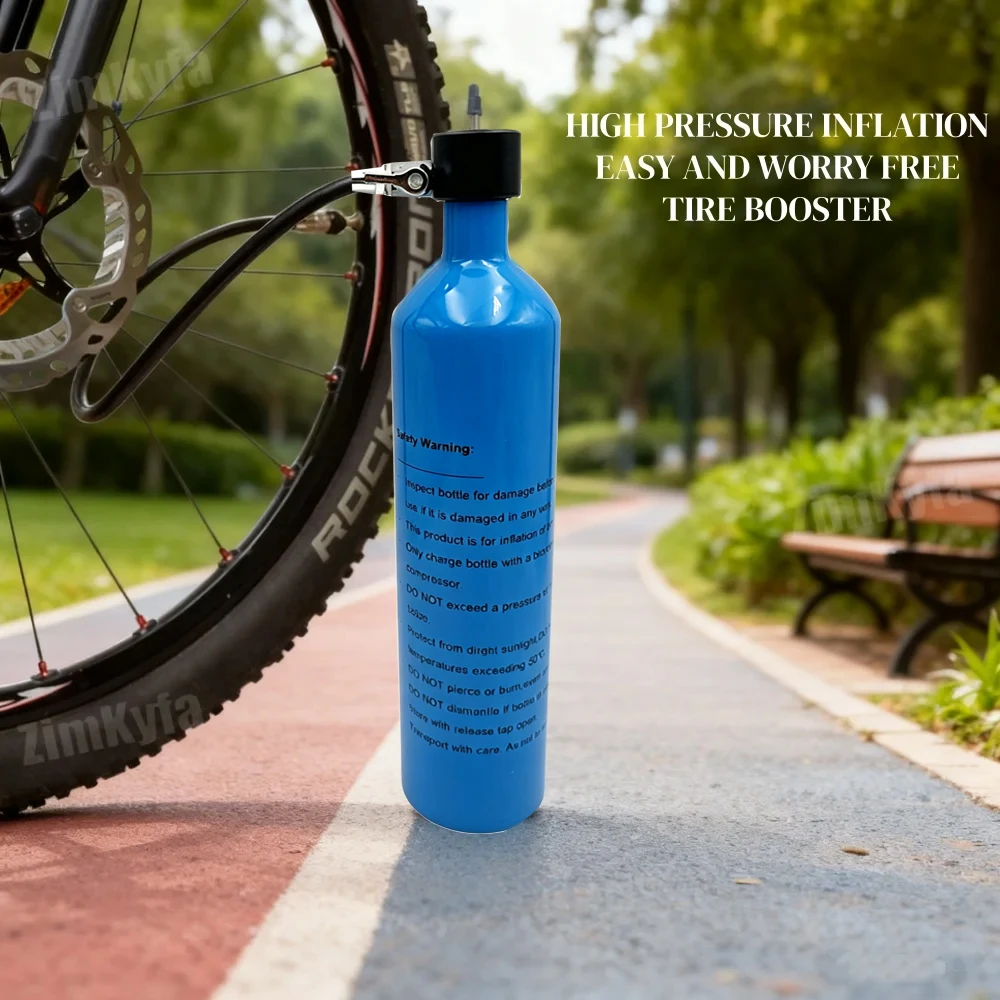 Aluminum Alloy 1.15L MTB Road Inflator Tyre Air Bottle Tire Booster With Valve Gas Cylinder For Bike Vacuum Tubeless Tire