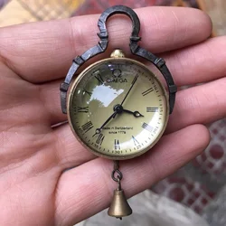 Nuova collana con ciondolo sferico in cristallo bronzo retrò orologio da tasca con orologio meccanico semiautomatico orologio antico