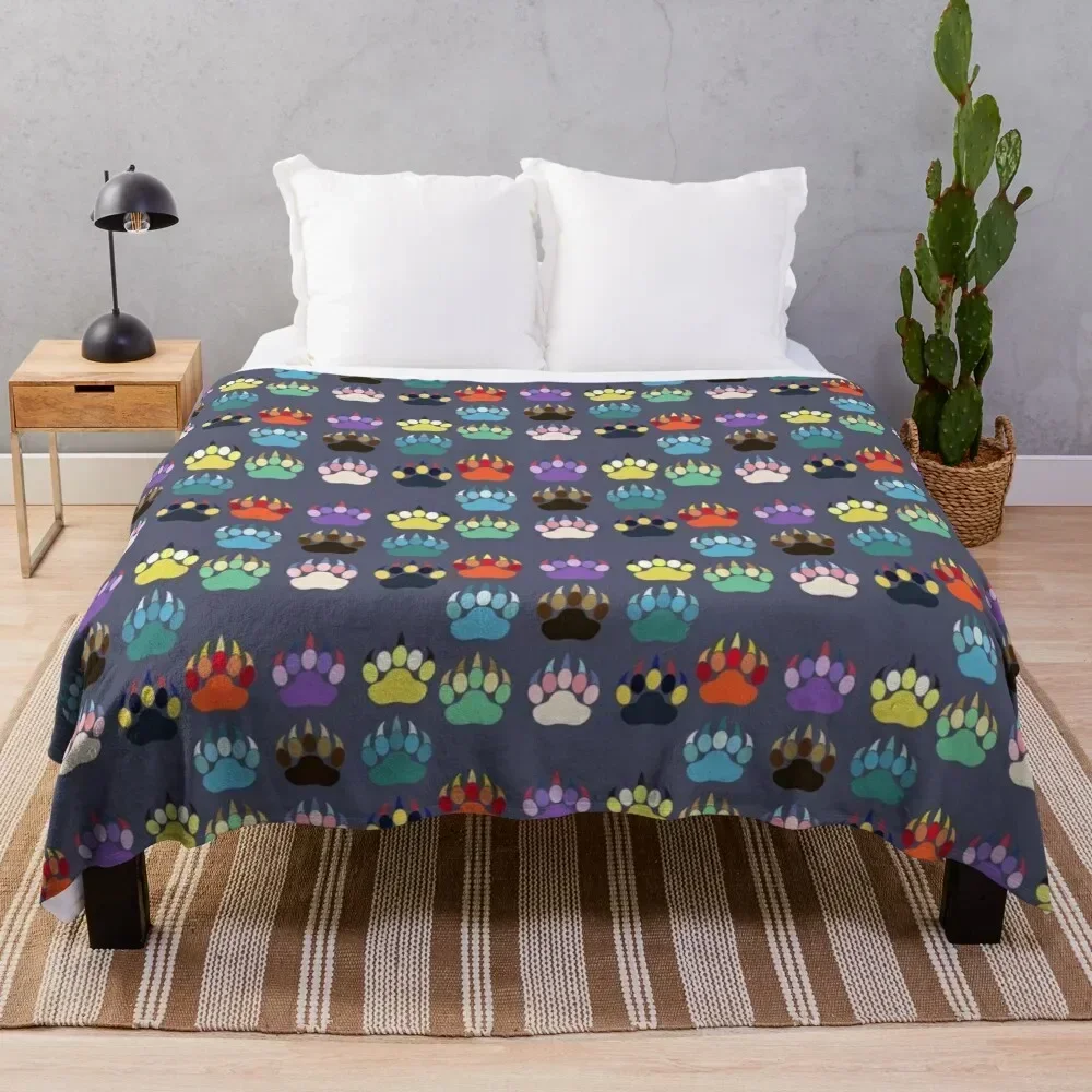 

Evolution Paws (bold) Throw Blanket Lightweight Warm Blanket for Travel Camping
