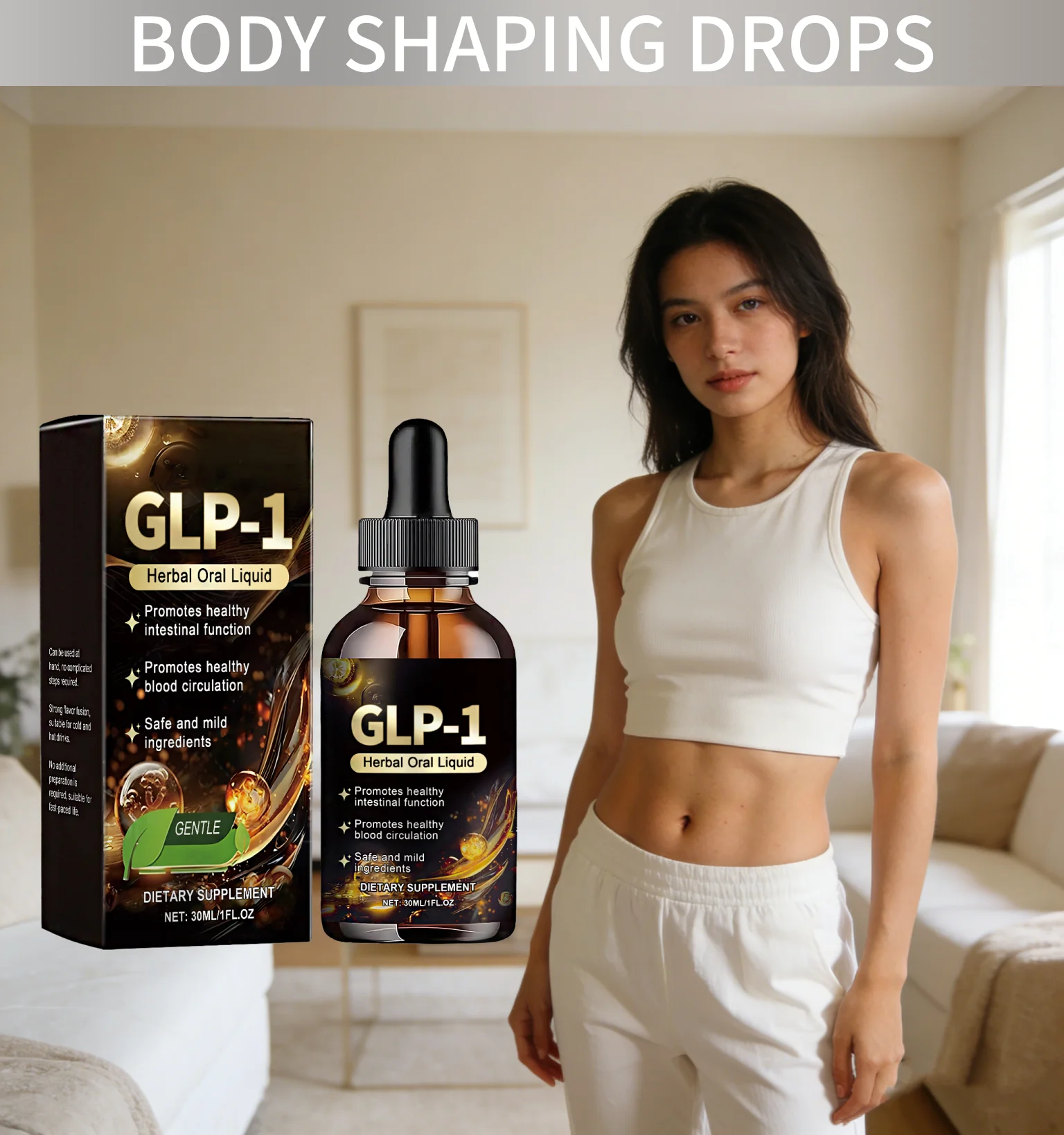 GLP 1 Slimming Drops Rapid Weight Loss Detox Burn Fat Enhance Elasticity Control Appetite Supplement Nutrition Weight Loss Drops