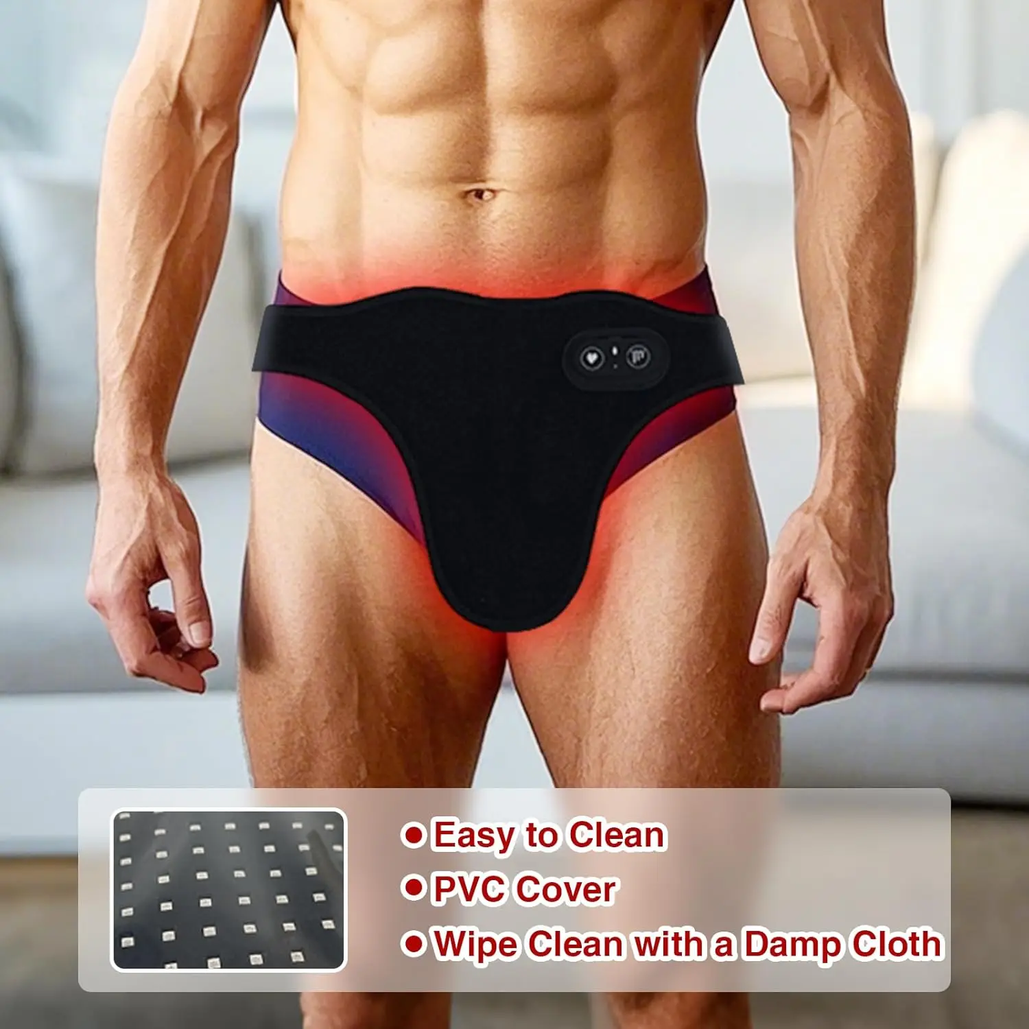 New Red Light Therapy for Male Wellness, 660 nm and 850 nm Near Infrared Light Therapy Pad for Prostate Therapy Device for Men