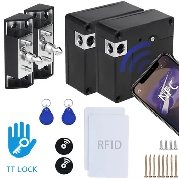 Serrure d'armoire cachée IC RFID, application NFC TTLOCK, connexion de verrouillage d'armoire électronique Invisible pour armoire cachée, tiroir de poitrine en bois