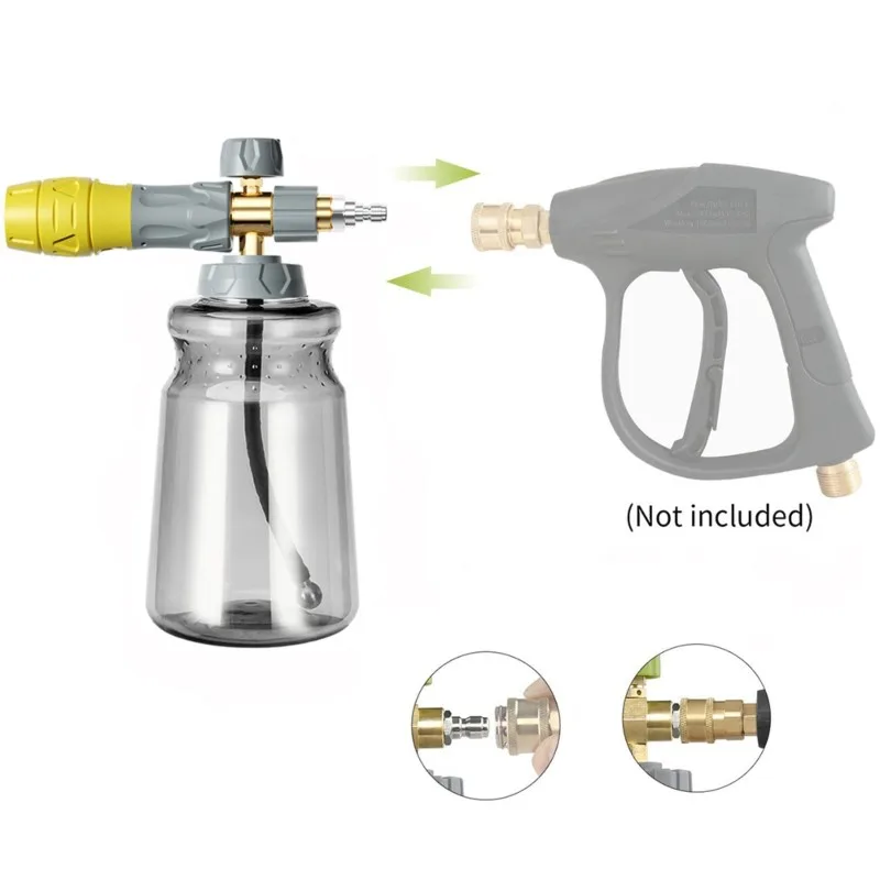 New-Soap For Car Wash Foam Cannon Sprayer With Adjustable Nozzle, For Pressure Washer Compatible, Ideal Mouth Design