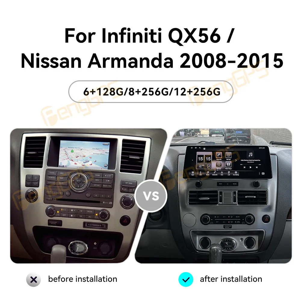 Car Accessories Radio For Infiniti QX56 Nissan Armada 2008-2015 Android Auto GPS Navigation Multimedia Stereo Receiver Head Unit