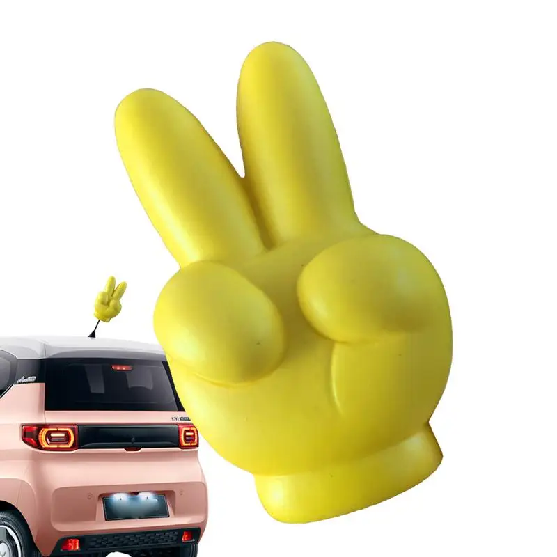 Gesture Antenna Topper For Vehicles Yellow Antenna Topper Creative Foam Car Styling Roof Ornament Easy To Find Car In The