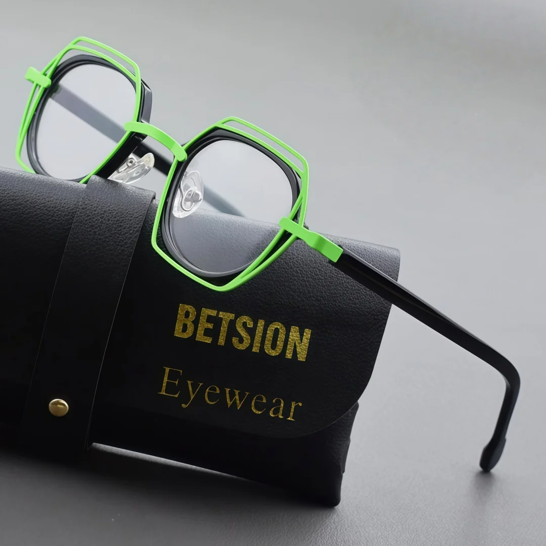 BETSION Fashion Acetate Geometric Men Women Eyeglasses Frames Retro Glasses Spectacles Hot Sale Comfortable Durable #76850
