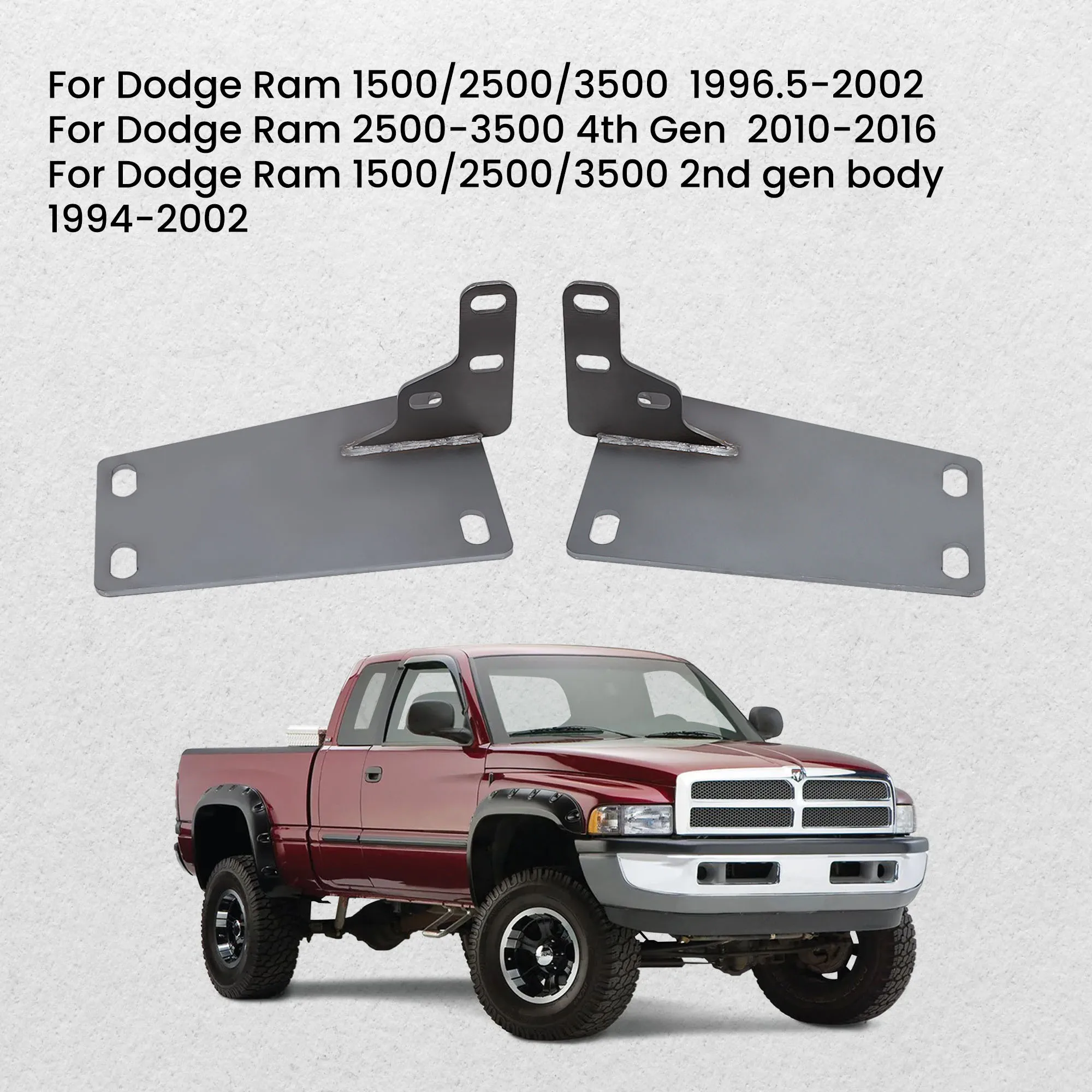 

Steel Front bumper conversion brackets rolled steel for Dodge Ram 2500-3500 4th Gen. 10-2016