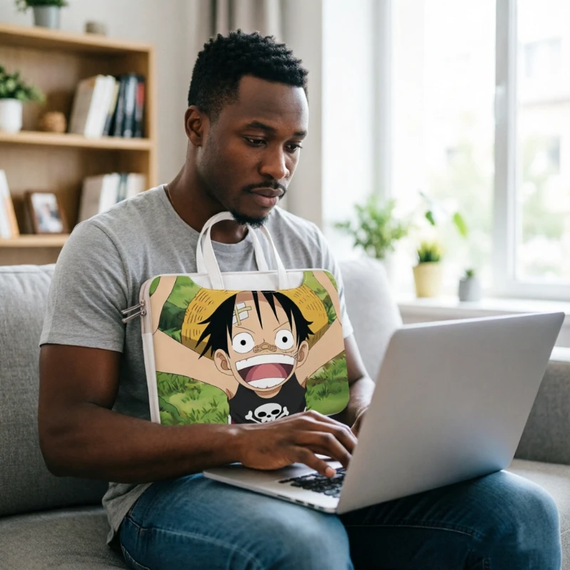 

Cute Cartoon Anime One Piece Luffy Computer Bag for Ipad Pro11 10 12 13 15 16 Macbook 14 Xiaomi Huawei Samsung Laptop Case Gift