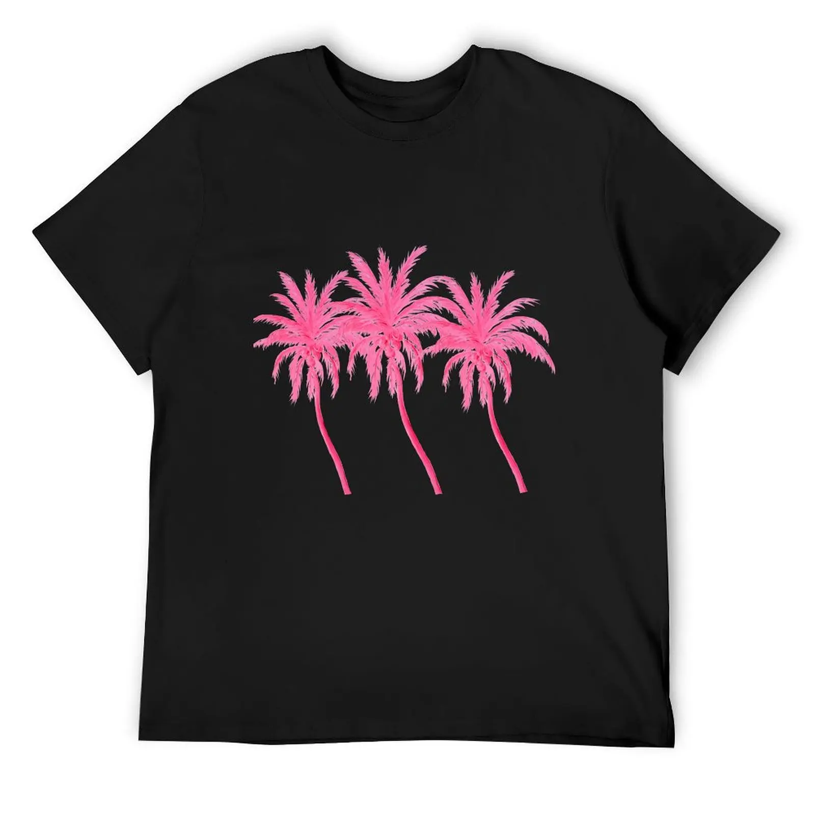 3 Pink Coconut Palm Trees T-Shirt anime tshirt blacks clothes for men