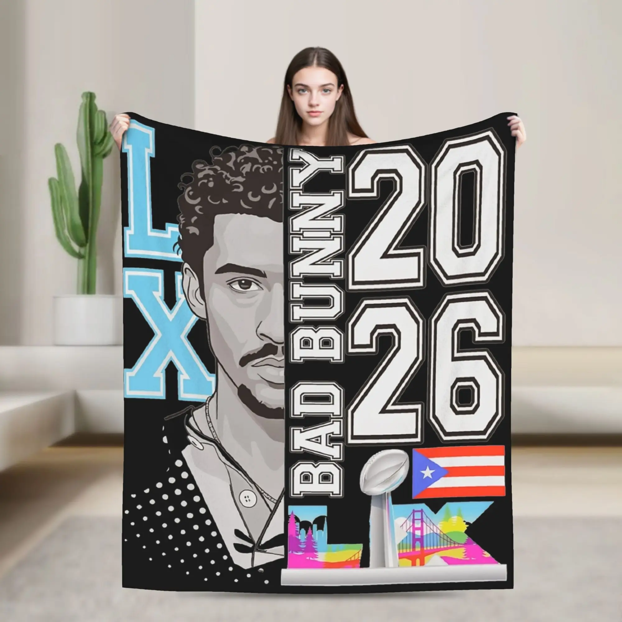 وعاء بينيتو بورتوريكو بادس باني عرض نصف الوقت 2026 بطانية دافئة مريحة منفوشة لغرفة المعيشة مفرش سرير متعدد المقاسات #1