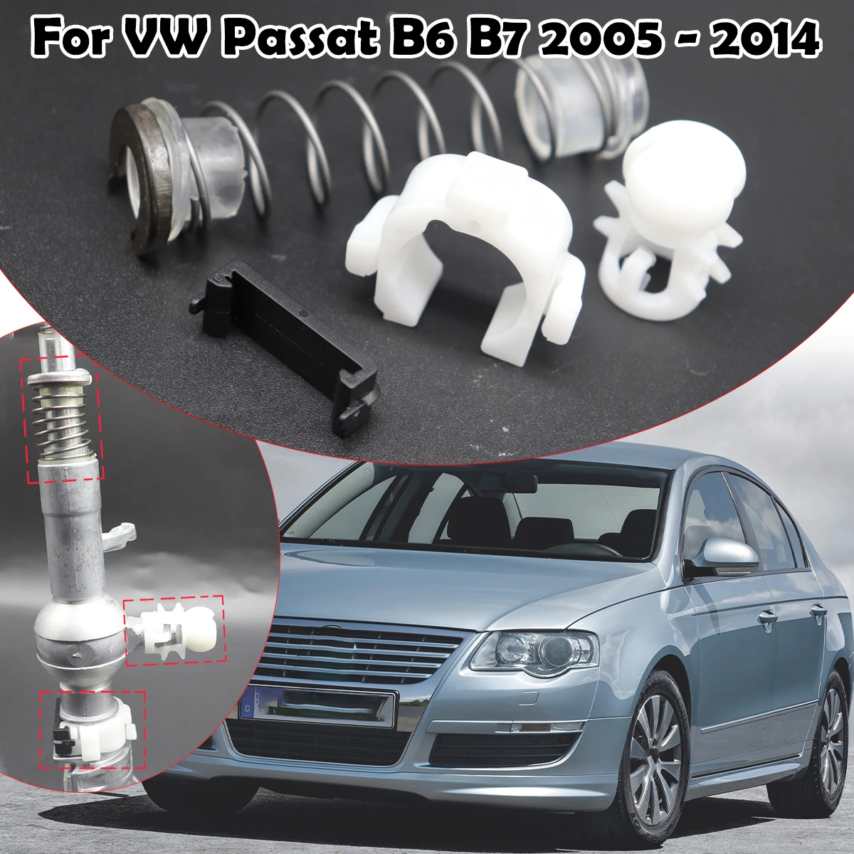 

For VW Passat B6 B7 2005 - 2014 Gear Shifter Selector Lever Shaft Gear Stick Spring Bushing Shift Issue Fix Linkage End Rebuild