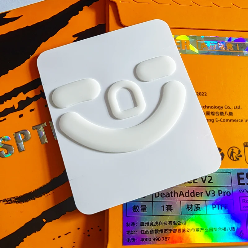 Оригинальная игровая версия Esports Tiger ICE, коньки для мыши, ножки для мыши razer DeathAdder V3 Pro, белые скользящие края