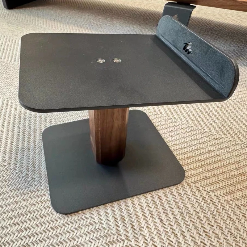Black Walnut Speaker Stand for Music Room Space Saving Desktop Audio Bracket Workstation Sound Support Wood Loudspeaker Mount