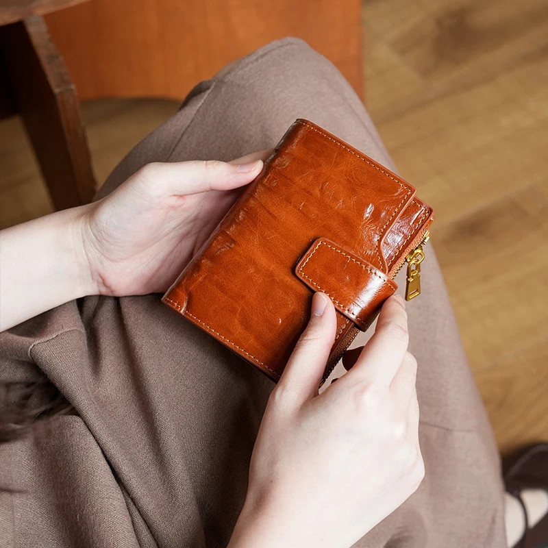 retro-korean-style-short-wallet-top-layer-oil-wax-cowhide-large-capacity-card-position-zipper-portable-driver-license-money-c