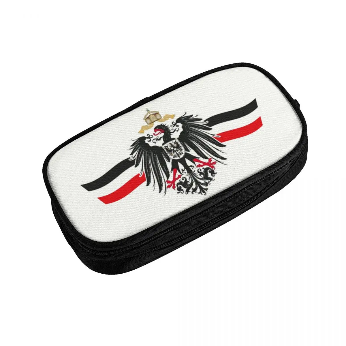 Korean German Empire Flag Pencil Case for Boys Custom Germany Imperial Eagle Coat of Arms Large Capacity Pen Box Bag Stationery