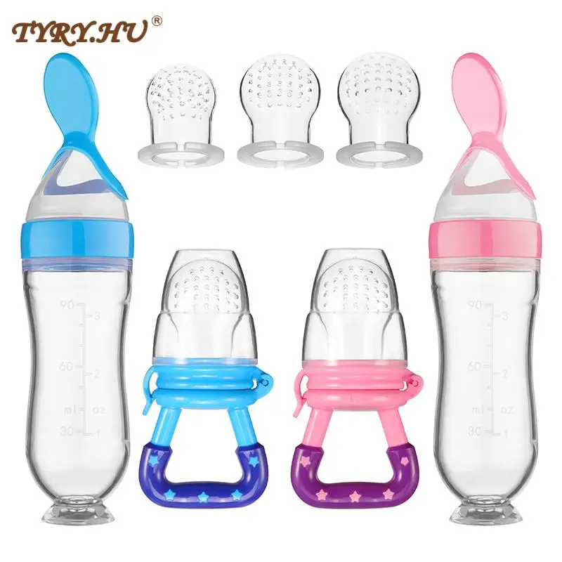 4PCS Baby Spoon Bottle Feeder Dropper Silicone Spoons for Feeding Medicine Kids Toddler Cutlery Utensils Children Accessories