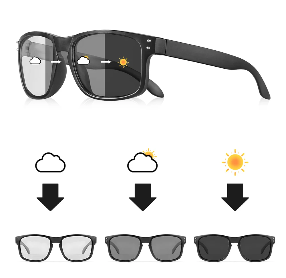 CRIXALIS Klassische Photochrome Polarisierte Sonnenbrille Männer Platz Outdoor Sport Angeln Sonnenbrille Männlichen Mode Shades UV Schutz – Detail 5