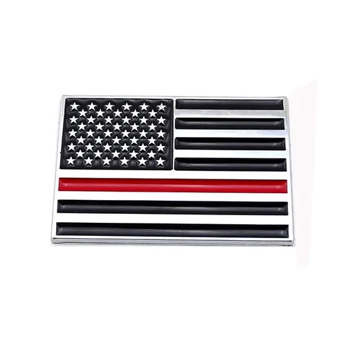 Imagen 2 del producto DIY 3D cromado bandera de Estados Unidos de los bomberos de la policía emblema insignia Logo pegatina calcomanía para coche camión Auto bicicleta