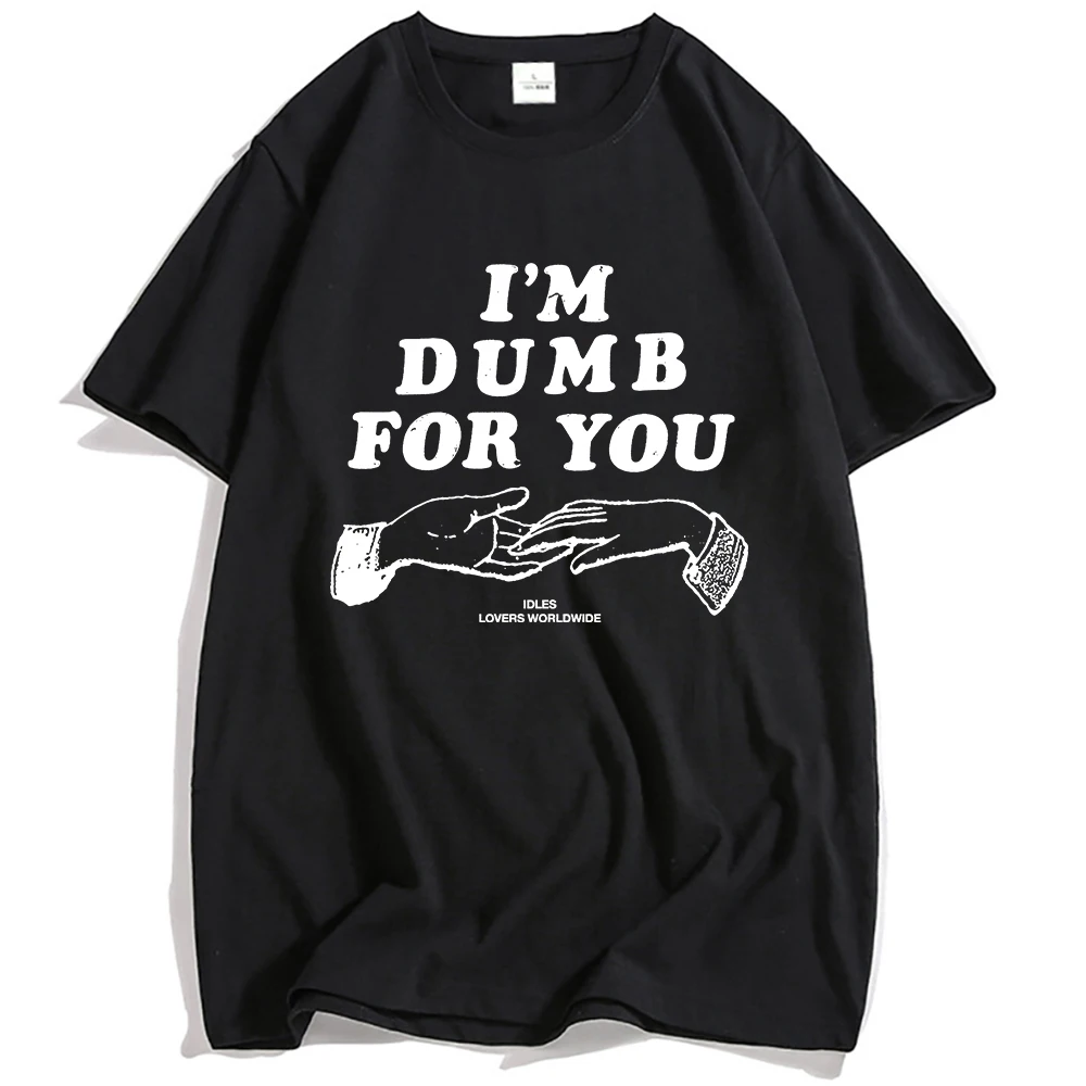 

I'M DUMB FOR YOU RINGER T-SHIRT IDLES Punk Band Tshirts Unisex Hip Hop Streetwear Summer Cotton Casual Men T Shirt Graphic Tees