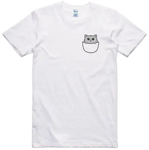 Divertente Unisex Gatto IN Tasca Divertente Felino Novità Tee