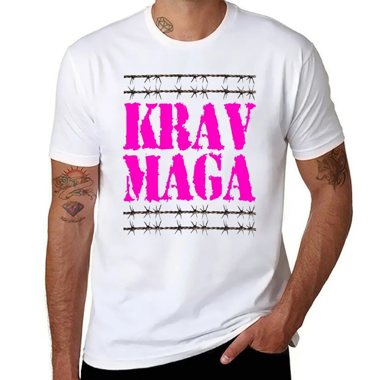 

Cool Krav Maga design with barbed wire. T-Shirt t shirts for man cotton t shirt man cotton T-Shirt