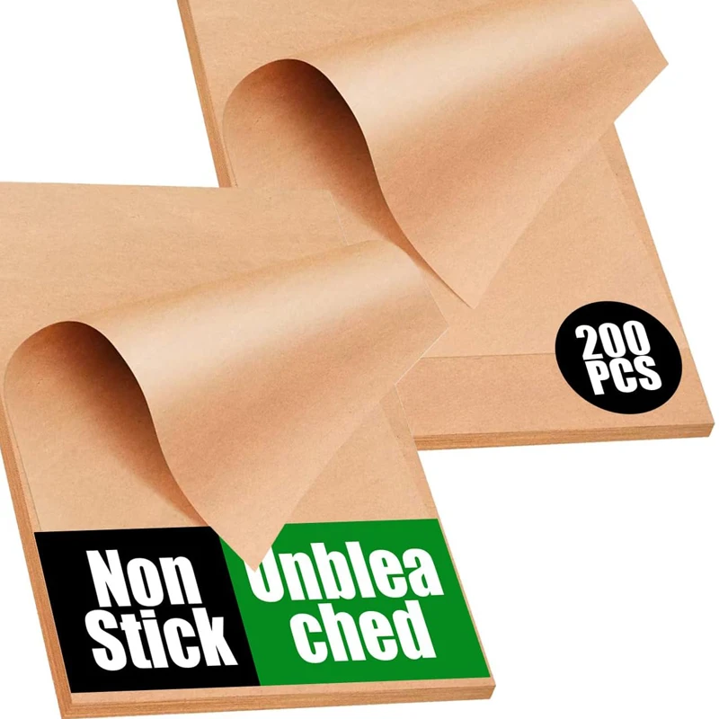 50-200 Pieces Unbleached Parchment Paper for Baking Non-Stick Non-Toxic Baking Paper for Oven, Cooking, Grilling,  Air Fryer