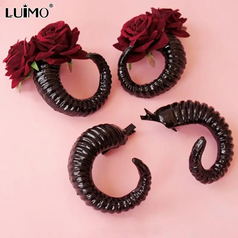 Hair Clips Cosplay Sheep Horns Hairpin Costumes Prop Hair Accessories Devil Horn Hair Barrettes Halloween Party