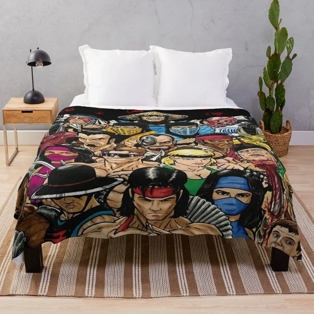 Mortal kombat gaming g Throw Blanket Cute Plaid Comforter Blankets