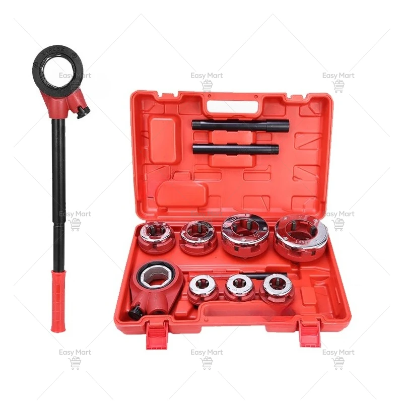 Manual Pipe Threader Twist Thread Die Tap Water Pipe Twisted Wire Plumbing Galvanized Die Head Pipe Threading Machine 3/8-2 inch