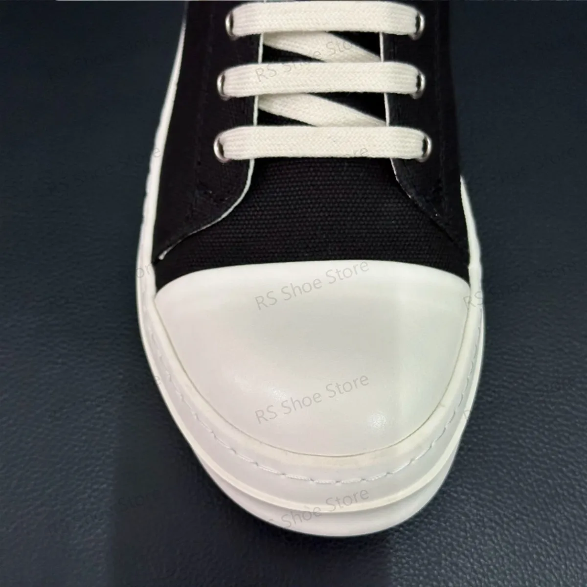 Ro Classic Men Shoe Women Sneakers Black Canvas Low Top Casual Shoes Thick Sole Lace Up Luxury Flat Sneaker