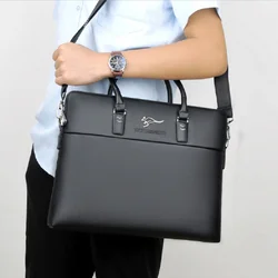 New High Quality Pu Leather Briefcase Men's Fashion Business Handbag Totes Casual Large Capacity Shoulder Bags Messenger Bag