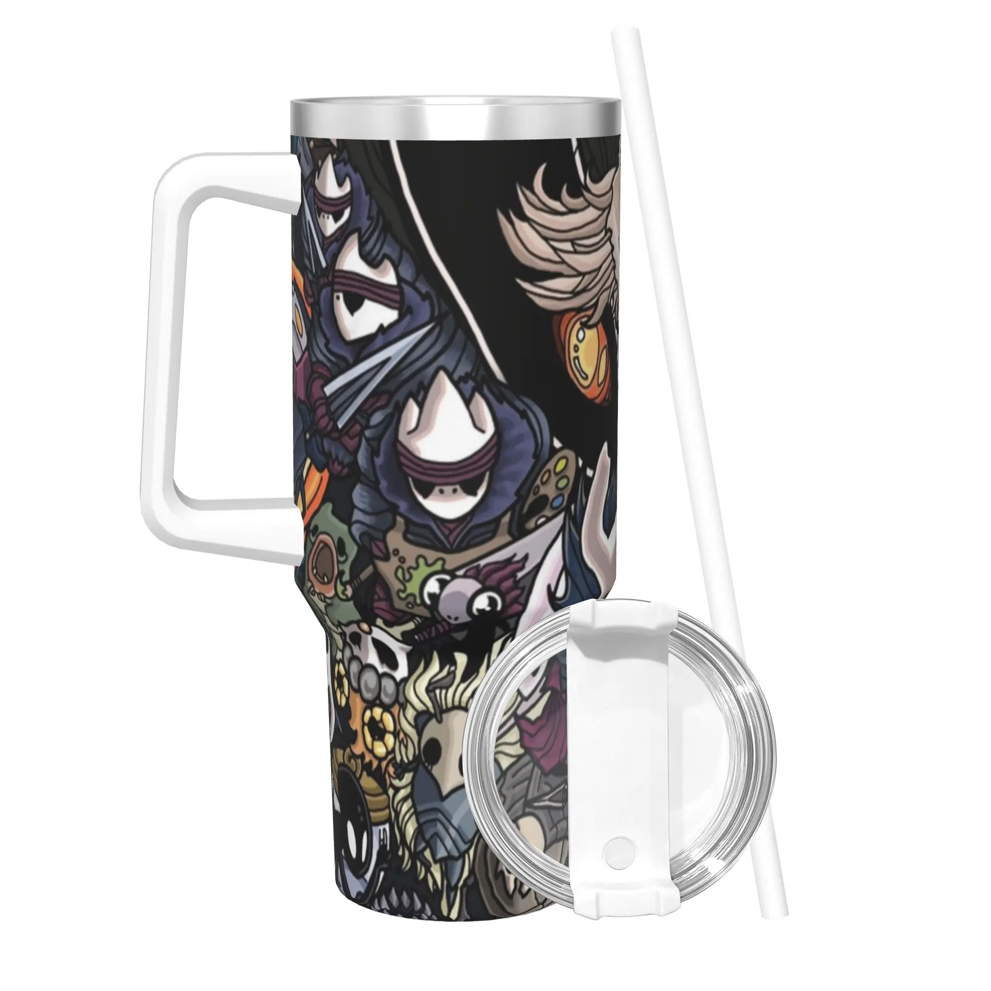 

Стакан из нержавеющей стали Hollow Knight Game Video Термочашки Team Cherry Изолированные кружки для холода и горячей воды Пляжная бутылка для воды