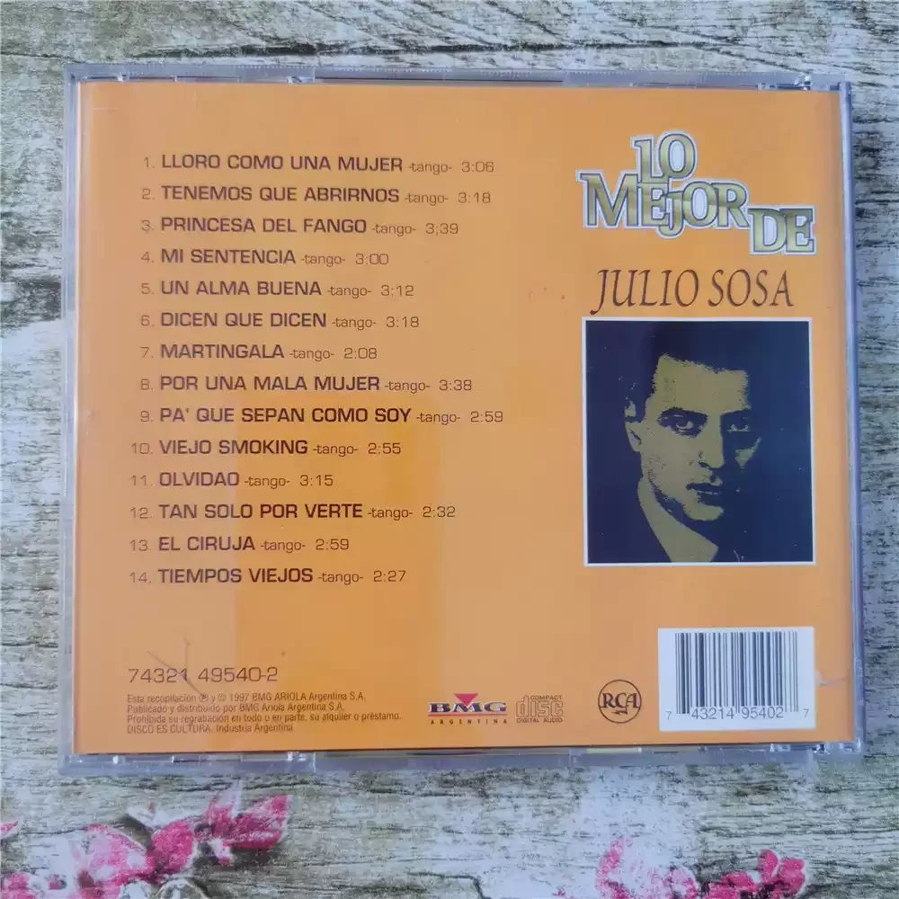 CD LO MEJOR DE JULIO SOSA مع PureTango Rhythm الترجمة الصوتية الروحية كما يظهر الأساسية رومانسي وحزن التانغو