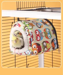 Bird Hammock Nest House Parakeet Toys Hanging Warm Bird Nest for Parrot Hamster Small Animal Hanging Bed Bird Cage S/L