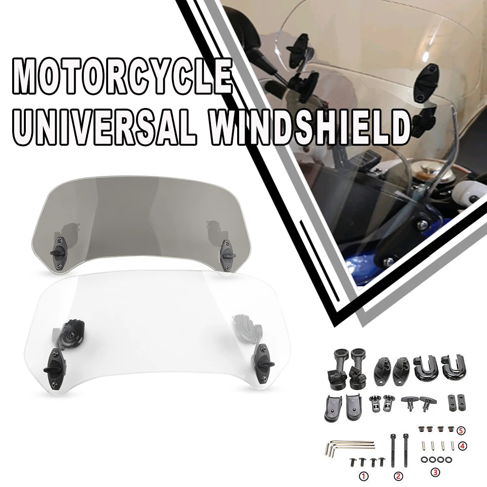 

Universal Motorcycle Risen Clip On Windscreen Windshield Extension Spoiler Air Deflector For BMW R1200GS XADV Tmax Scooter